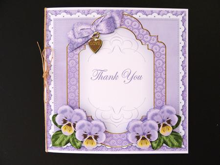 Lilac Pansy Thank You Fancy 7in Decoupage Topper by Valerie Spowart