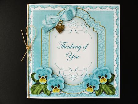 Dteal Pansy Thinking of You Fancy 7in Decoupage Topper by Valerie Spowart