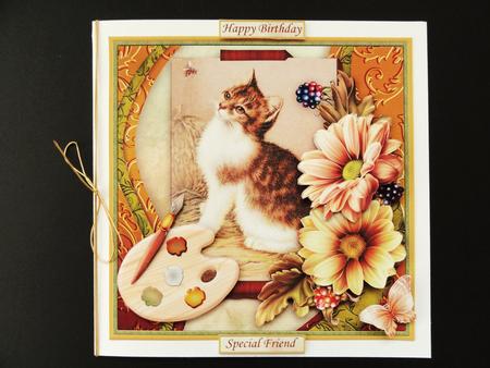Artists Canvas Purrfect Day Kitten 7.5 Decoupage Mini Kit by Valerie Spowart