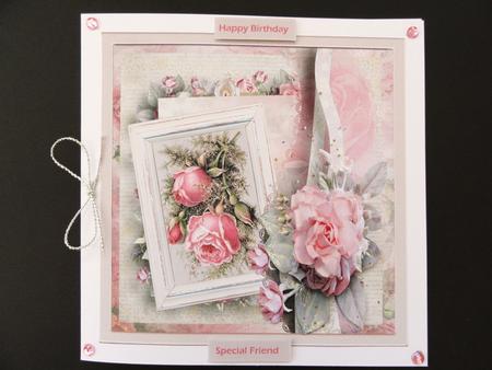 Vintage Rose 7.5 Card with Decoupage by Valerie Spowart