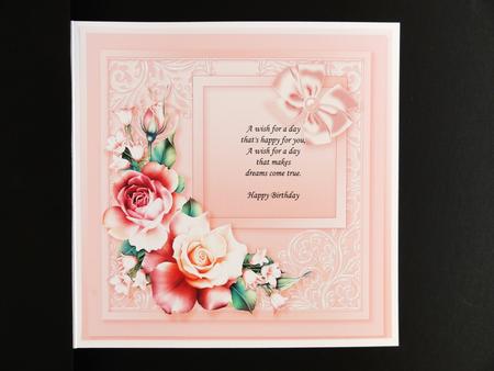 Peach Roses with Metallic Corners Matching 8inx8in Insert Pl by Valerie Spowart