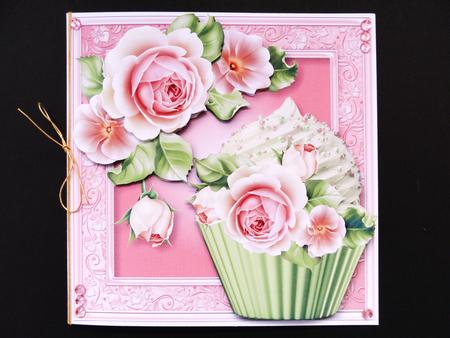 Pretty Pink Roses Cupcake by Valerie Spowart