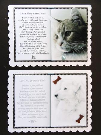 Male Dog and Female Cat Verse Open Book Topper by Valerie Spowart