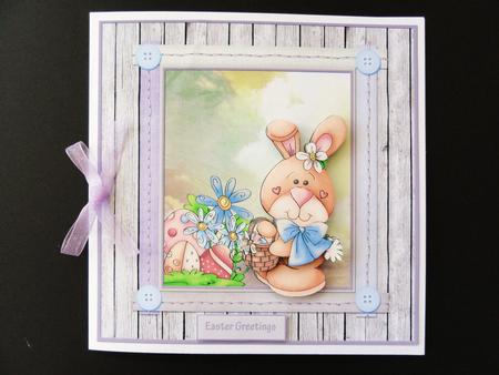 Easter Egg Hunt 7.5 Card with Decoupage by Valerie Spowart
