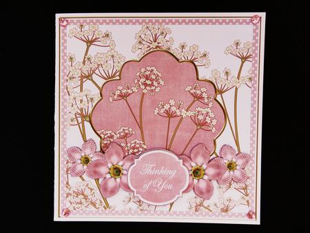 Pink Forget Me Knot Thinking of You 7in Time Topper by Valerie Spowart
