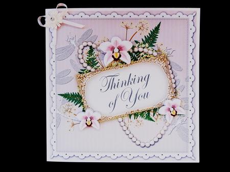 White Orchid Thinking of You 8in Decoupage Topper by Valerie Spowart