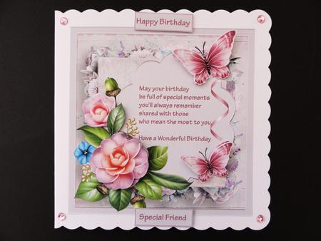 Birthday Camellias Card and Verse by Valerie Spowart