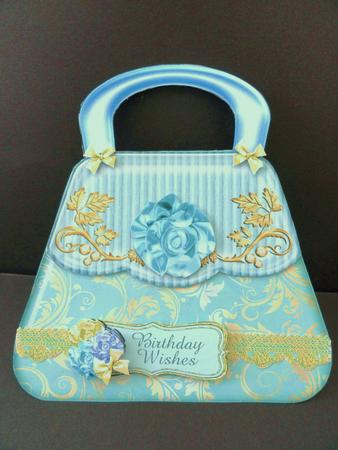Aqua Blue Handbag, Insert & Envelope Mini Kit by Valerie Spowart