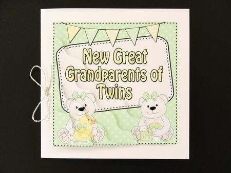 New Baby Great Grandparents of Twins Wavy Corner Stacker by Valerie Spowart
