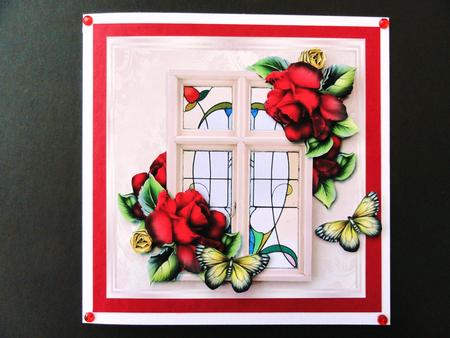 Red Roses Window Mini Kit by Valerie Spowart