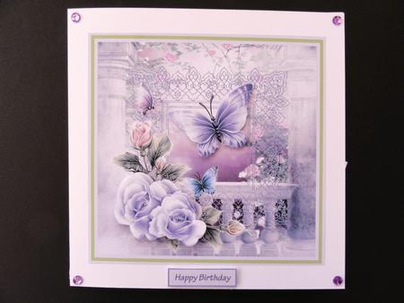 Secret Garden 7x7 Card with Decoupage by Valerie Spowart