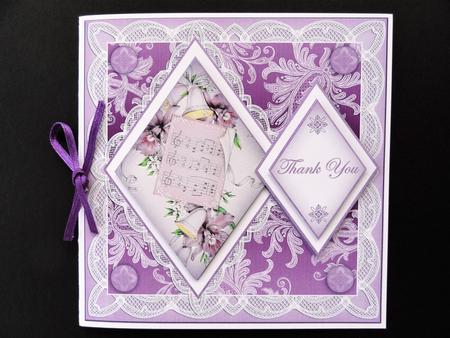 Lilac Music Thank You 7in Double Diamond Topper by Valerie Spowart
