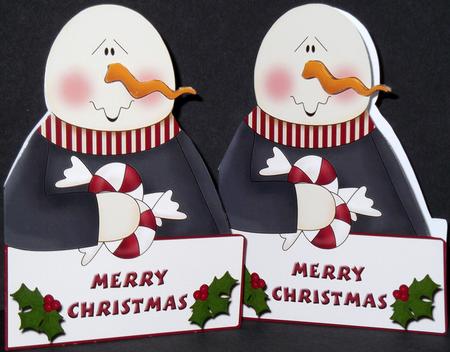 2 x Merry Christmas Shaped Quick Cards by Valerie Swinglehurst