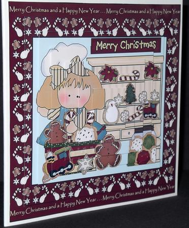 Little Baker Girl 8x8 Shaped Pyramid Card Front Kit by Valerie Swinglehurst