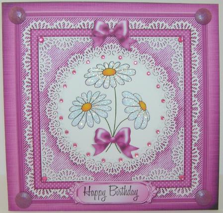 Denim and Daisies Cut and Fold Quick Card by Valerie Swinglehurst
