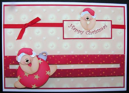 Christmas Bear on Bauble Penny Slider by Valerie Swinglehurst