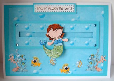Little Mermaid Slider Card by Valerie Swinglehurst
