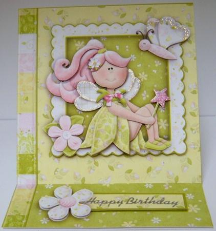 Petal Pixie Card Front and Decoupage by Valerie Swinglehurst