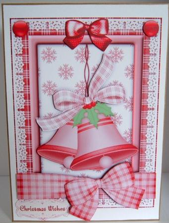 Christmas Bells A5 Card Front with Step by Step by Valerie Swinglehurst