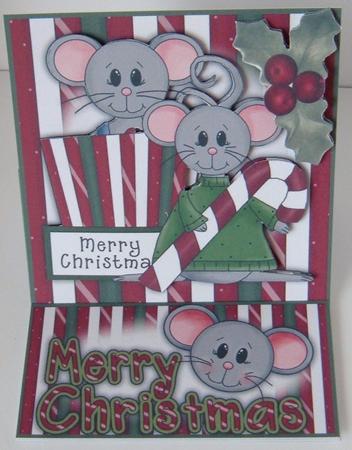 Brand New Christmas Mice 5 Minute Easel Card by Valerie Swinglehurst