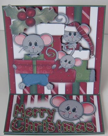 Brand New Christmas Mice 5 Minute Easel Card by Valerie Swinglehurst