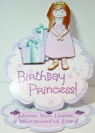 Birthday Princess - Flower Easel Card or Topper by Valerie Swinglehurst