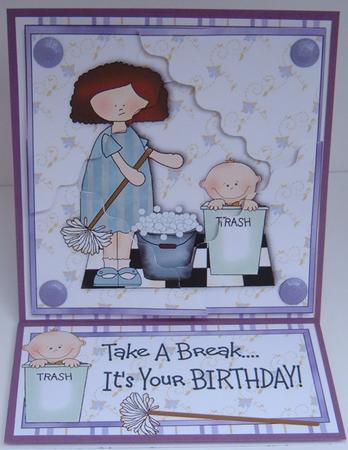 A Woman's Work -  - Crossover Stacker Card with Decoupage by Valerie Swinglehurst