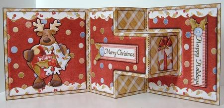 Believe in Santa Reindeer T Step Tri Fold by Valerie Swinglehurst