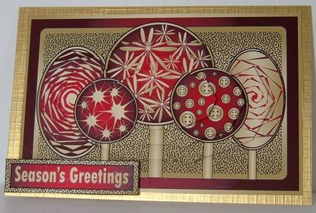 Metallic Forest Pyramid Red by Valerie Swinglehurst