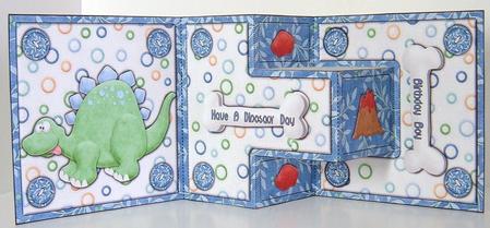 Dinosaur Day T-step Tri Fold by Valerie Swinglehurst
