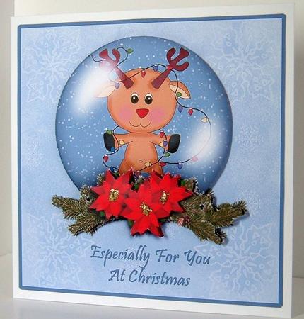 Reindeer Snowglobe by Valerie Swinglehurst