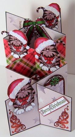 Xmas Kitty Cascade Card Kit by Valerie Swinglehurst