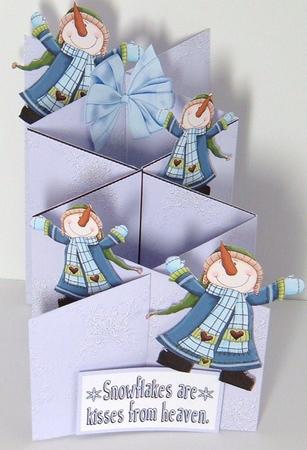 Snowman with Heart Scarf Cascade Card Kit by Valerie Swinglehurst