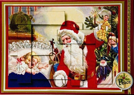 Intertwined Pyramid Santa Looks Over Us on Christmas Eve by Verona Davies