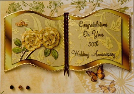 Golden Wedding Anniversary Book Sheet by Verona Davies
