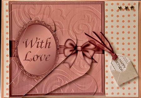 With Love Quick Card with Fan Pyramage Topper by Verona Davies