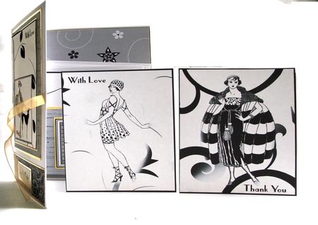 Art Deco Ladies Notecards 10 by Verona Davies