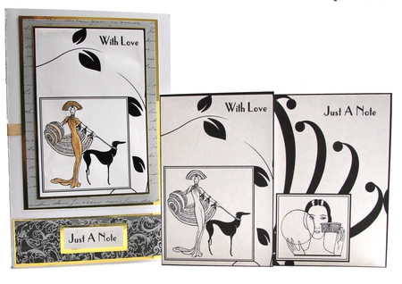 Art Deco Ladies Notecards 10 by Verona Davies