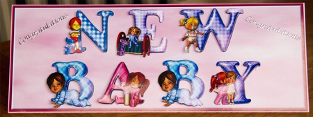 New Baby Girl Dl Size with Decoupage by Verona Davies