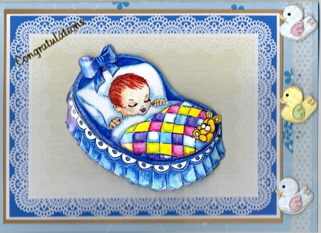 Baby Boy in Crib by Verona Davies