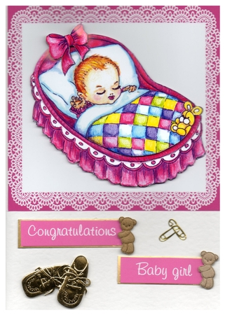Baby Girl in Crib New Born by Verona Davies