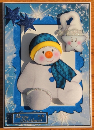 Snowman with Cheeky Star in Frame by Verona Davies