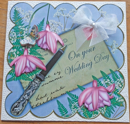 Ppink Grey Fushcia Wedding Day 8in Scallop Step by Step by Verona Davies