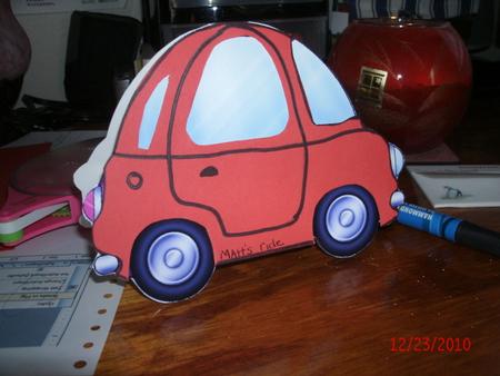 Funky Car Shaped Card by Veronica Petracchi