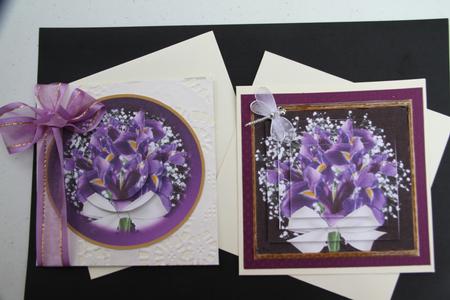 Purple Iris Square and Round Pyramid by Vicki Clark