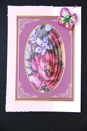 Vintage Flowers in Dusky Rose Gold Edged Frame by Vicki Clark