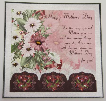 Floral Mother's Day Card Front and Border by Vicki Clark