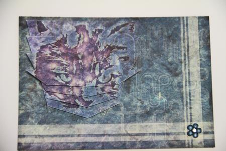 Lechat 7, Geo Pyramid Card W/optional Medallion by Vicki Clark