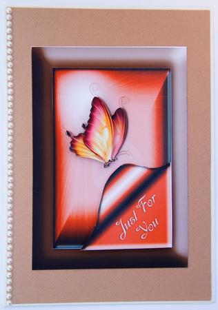 Just for You Butterfly Curl Card Front by Vicki Clark