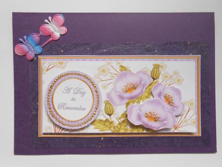 Lilac Poppy Day to Remember Dl Decoupage Topper by Vicki Clark